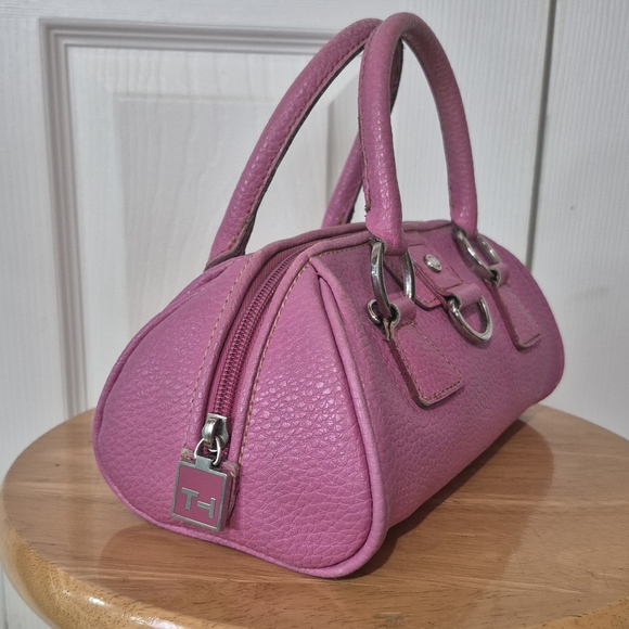 Tommy Hilfiger Mini Pink Leather Satchel With Detachable Shoulder Strap Vintage - Picture 12 of 16